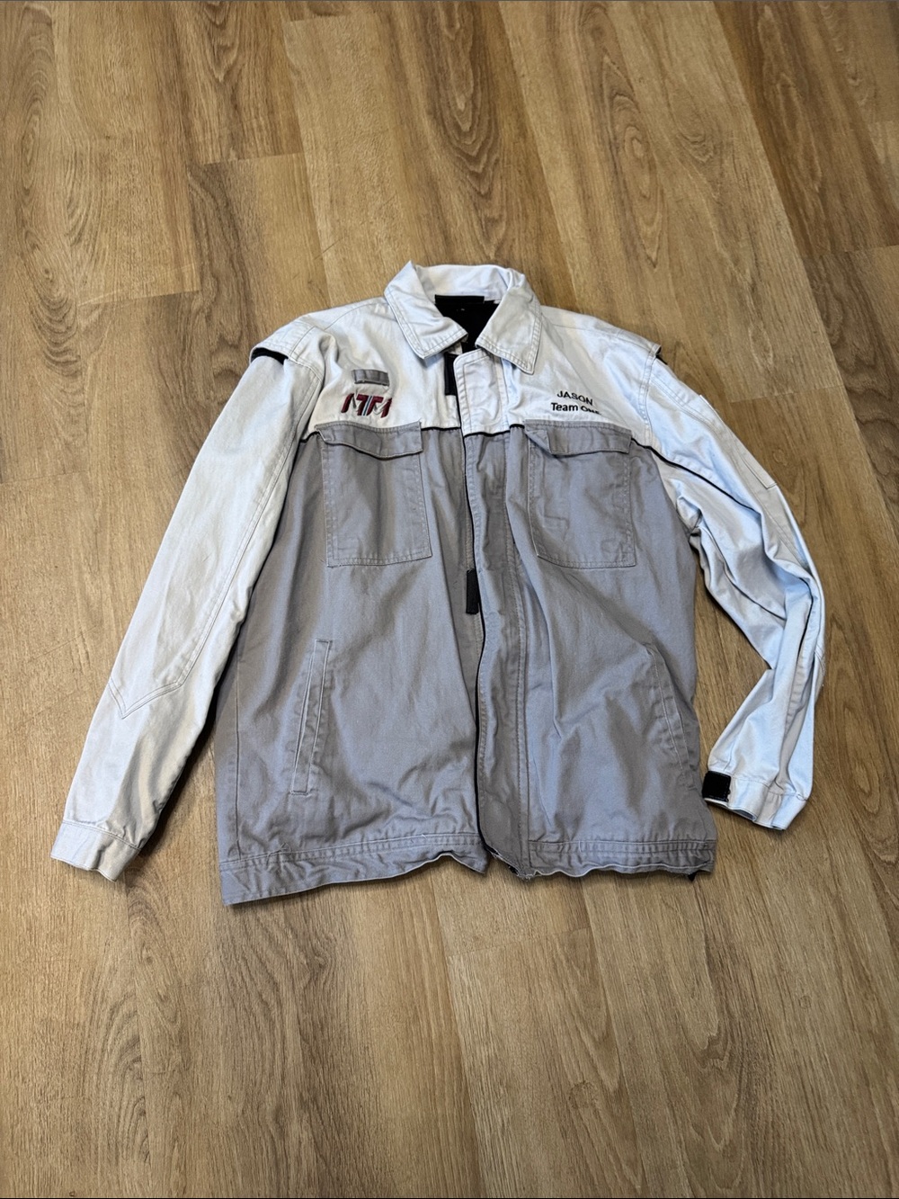 Men's Lightweight Two-Tone Work Jacket — Gray and White